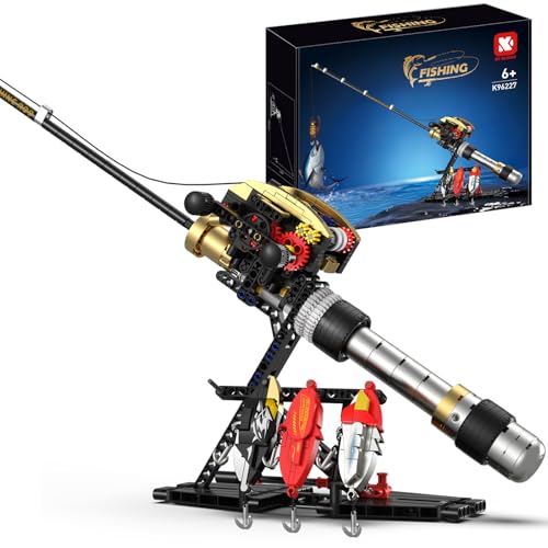 STEM Fishing Rod Model Building Blocks 425+ Pieces Play & Decor Kit - color: Basic Edition: 425 Pieces