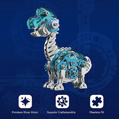 FILASLFT 3D Metal Puzzles for Adults,Dinosaur Model Brachiosaurus - color: B5-brachiosaurus-blue