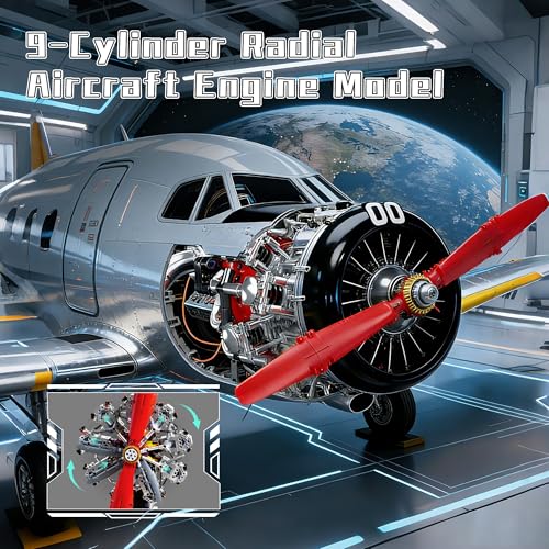 Engine Building Kit, STEM Motor Display Set Engine Model Kit (1100 PCS) - size: Large