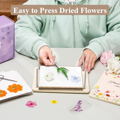 Aboofx Flower Press Kit, Craft Kits 8.6"x6.5" 8 Layers Wooden Flowers Pressing Kit for Crafts Pressed Flowers and Plant for DIY Art, Preservation for Bookmark Frame Wedding Flower Drying - size: 8.6" x 6.5" 8 Layers