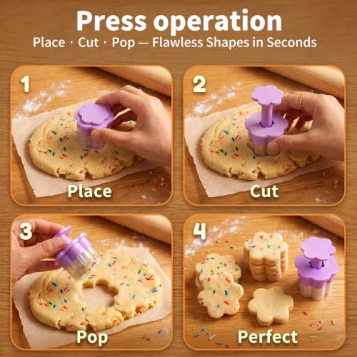 6 PCS Cake Pop Cutter Set, Pastel Cookie & Cakesicle Shaper Molds