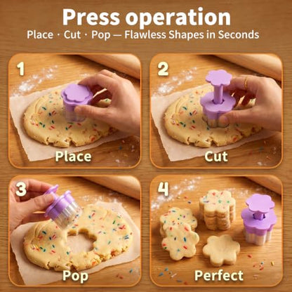 6 PCS Cake Pop Cutter Set, Pastel Cookie & Cakesicle Shaper Molds