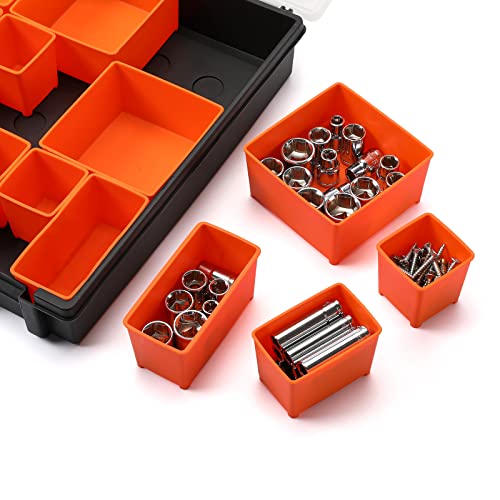 2PCS Multi-Purpose Toolbox, Professional Organizer with 22 Bin Compartments, Box Organizer for Hardware, Screws, Bolts, Nuts, Nails, Tools, Arts - size: 2 PCS Multi-Purpose Toolbox