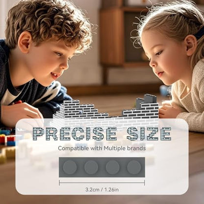 40PCS Classic Wall Building Bricks 1x4 Gray Color, Compatible with Lego Part, ABS Material, Creative Building Sets for Home, School & DIY STEM Projects, Construction Toy for Kid Age 6 7 8 9 10 11 12 - color: Gray 40pcs