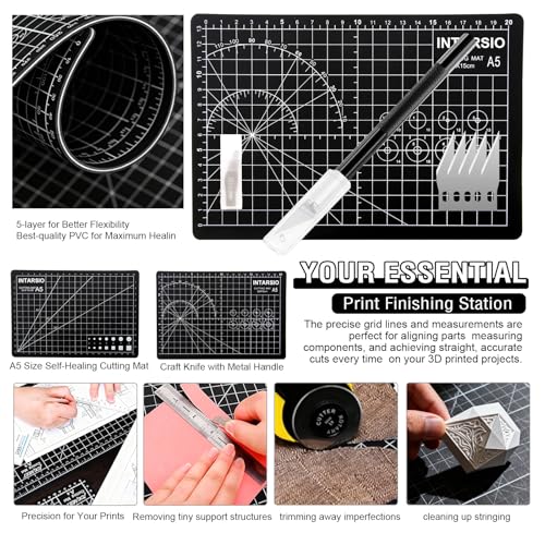 52-in-One 3D Printer Tools Kit, Professional 3D Printer Accessories & Maintenance Set for All FDM/SLA Printers, Deburring Tool, 3D Printer Nozzles, Scrapers, Files Set, PTFE Tube Cutter, Storage Bag - style: Plus-purpose Kit