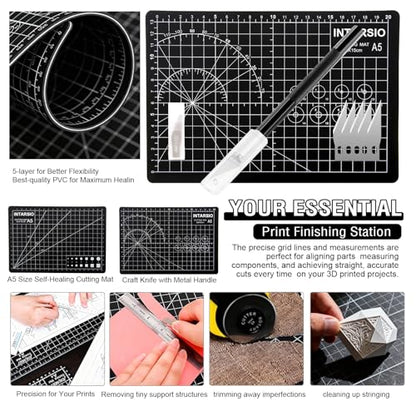52-in-One 3D Printer Tools Kit, Professional 3D Printer Accessories & Maintenance Set for All FDM/SLA Printers, Deburring Tool, 3D Printer Nozzles, Scrapers, Files Set, PTFE Tube Cutter, Storage Bag - style: Plus-purpose Kit