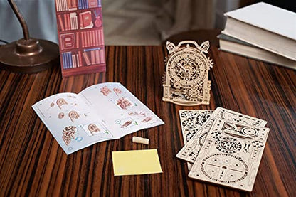 UGEARS Vintage Alarm Clock 3D Puzzle - Wooden Model Kit for Adults to Build - Mechanical Model Desk Clock Making Kit - 3D Jigsaw Puzzle Wood Toy Clock - DIY Brain Teaser Puzzle Construction Set