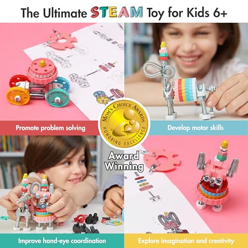 The Off Bits Erector Set: Animal Mini STEM Toys for Kids 6+, Toy Building Sets with Nuts & Bolts, STEM Building Toys Gifts for Boys and Girls (Multicolor)