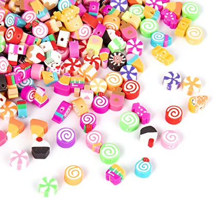 200PCS 10mm Colorful Candy Polymer Clay Beads Bulk for Jewelry Making Craft - color: Clay Candy