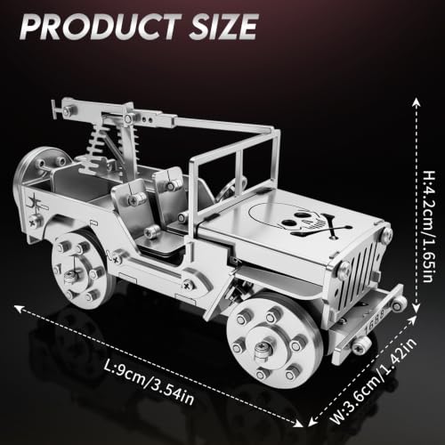 3D Metal Puzzle Mechanical Model Car Kit Stainless Steel Silver - color: D04-car Silver