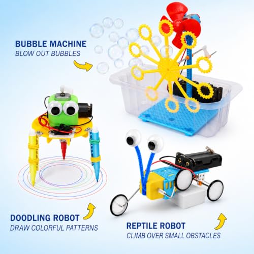 NewFamily 6-in-1 STEM Robot Kit for Kids Ages 8-12, DIY Robot Building Science Kit with Engineering Projects and Motorized Activities, Educational STEM Toys for Boys Girls, Birthday Gift