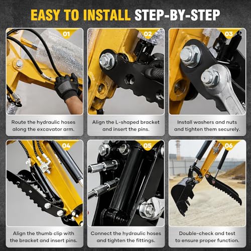 Mini Excavator Hydraulic Thumb Attachment for 2 Ton Excavators