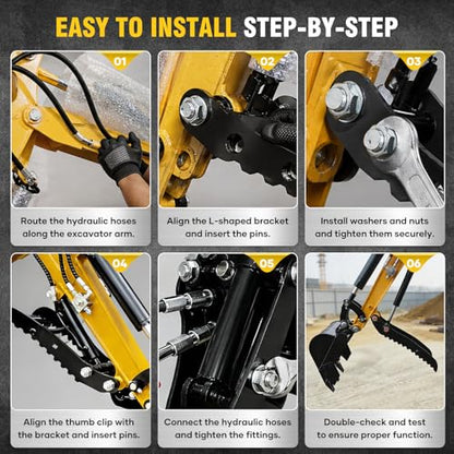 Mini Excavator Hydraulic Thumb Attachment for 2 Ton Excavators