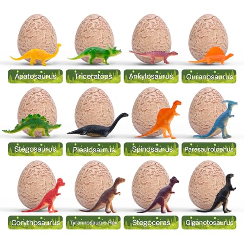 Dinosaur Eggs-Dig a Dozen Dino Egg Kit for Kids - Dinosaur Toys Gift for Boys 3-12 Year Old -12 Dino Eggs Dig Excavation Kit- Stocking Stuffers STEM Activities-Party Gifts for Boys & Girls