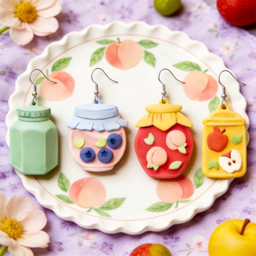 16Pcs Jar Polymer Clay Cutters Bottle Clay Earrings Cutters Pear Apple Polymer Jewelry Cutter for Earrings Making Party Festival DIY Supplies - color: Can