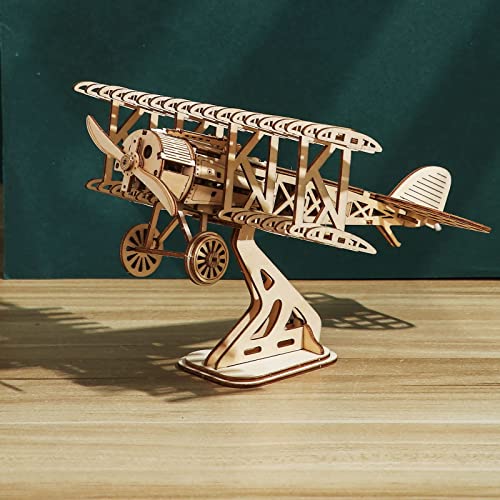 ROEOLNIL 3D Wooden Puzzle Assemble Toy-DIY Model Craft Kit-Home Decoration-Best Educational Birthday Day - color: Aircraft