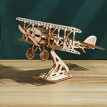 ROEOLNIL 3D Wooden Puzzle Assemble Toy-DIY Model Craft Kit-Home Decoration-Best Educational Birthday Day - color: Aircraft