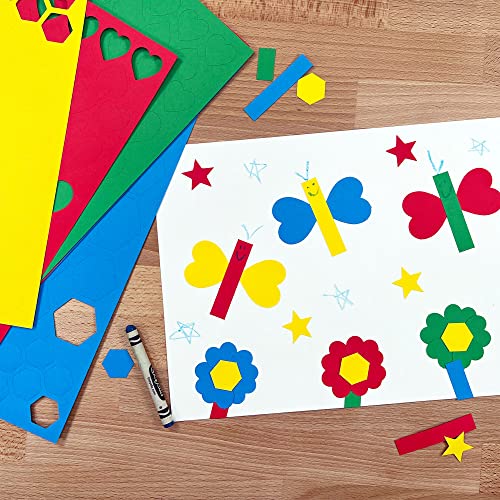 Heart Star Hexagon Rectangle Cutouts, Primary, 696 Piece, Classroom Decor - color: Primary - Heart, Star, Hexagon, Rectangle