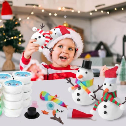 ARTPAR 20 Pk Clay Snowman Kit,Christmas Stocking Stuffers Craft for Kids