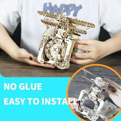 Music Park 3D Wooden Puzzle, Airplane Music Box - color: Airplane