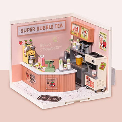 Super Creator-Mini Blocks Model Building Set for Adults, Miniature Plastic House Kit Super Store-Building Blocks Toys for Adult, DIY Crafts/Hobbies for Adult (Double Joy Bubble Tea) - style: Double Joy Bubble Tea