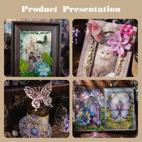 150Pcs Decoupage Paper Antique 3.9x5.5in Craft (150, Black) - color: Black