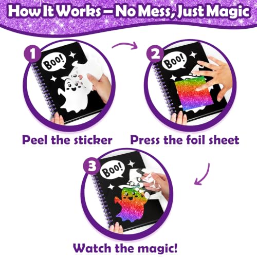 FUNNYB&G Foil Art Craft Kit for Kids, Halloween Crafts Gift Toy for Kids - style: Happy Halloween
