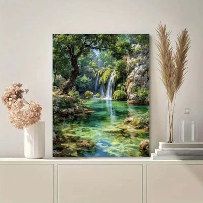 Waterfall Diamond Art Painting Kits for Adults Landscaped Art 12 x 16 inch - color: SH176