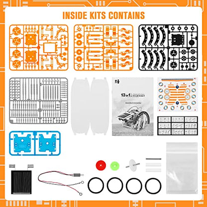 STEM 13-in-1 Education Solar Power Robots Toys for Boys Age 8-12 - color: Orange