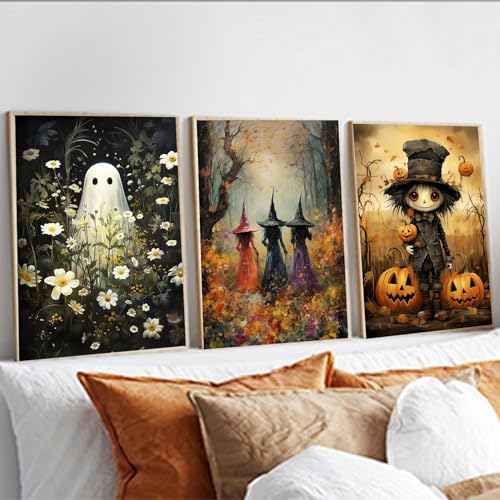 3 Pack Diamond Art Kits for Adults Halloween Diamond Painting Kit 12x16in - color: 3 Pack Halloween-F, size: 11.8 x 15.7 inches