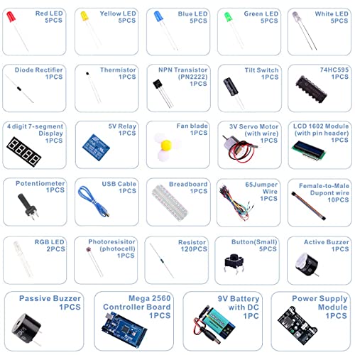 ELEGOO MEGA R3 Starter Kit and Stepper Motor Driver Kit Bundle for STEM