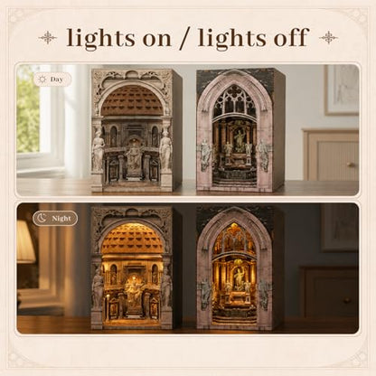 MiniCity 2-Piece Book Nook Kit Set, DIY Miniature House Kit for Adult - color: Pantheon & Duomo Di Mliano