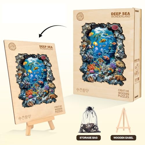 Wooden Puzzles for Adults, Deep Sea Wonderland Wood Puzzles Adult - color: Deep Sea Wonderland, size: Small