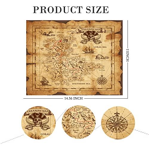 Pirate Monocular Telescope with Treasure Map Pocket Compass - Collapsible Spyglass for Party Accessory Set