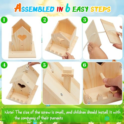 Juexica 4 Pack DIY Birdhouse Kits for Kids 8+ Build and Paint, Assorted - style: Assorted