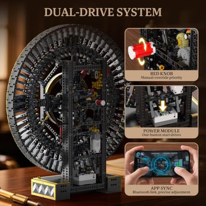 Mould King Cyberpunk Grand Clock Building Set 10160, 3675+ PCS Motorized DIY Clock Model with Mechanical Gears, APP Control & Real-Time Display, Advanced Engineering Toy for Adults & Teens 14+ - color: Black