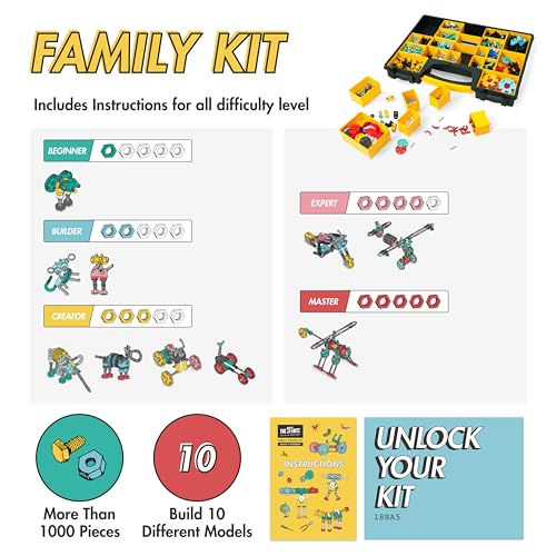 The Off Bits Educational STEM Toys for 6+: Robot Toy Building Sets, 3-in-1 Engineering Kit for Boys and Girls, Build Your Own STEM Building Toys with Endless Possibilities (Family Kit) - style: Family Kit