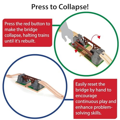 BRIO World Collapsing Bridge for Wooden Train Set - 3-Piece Accessory - FSC-Certified - Compatible with BRIO Railway and Train Track Sets - Encourages Fun Creativity - Kids Ages 3 & Up