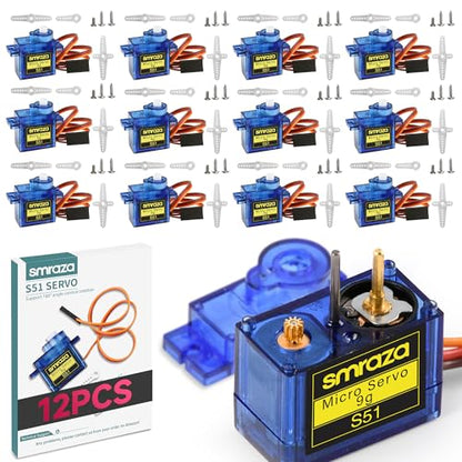 Smraza SG90 9G Micro Servo Motor Kit Metal Gear for Arduino RC Plane 12 Pcs - size: 12