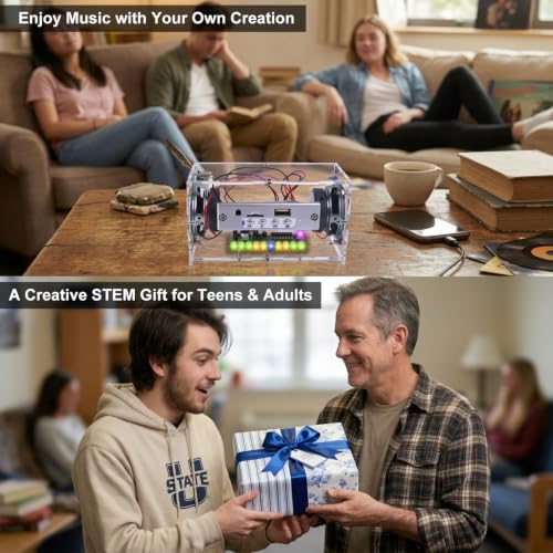MiOYOOW DIY Bluetooth Speaker Kit, STEM Soldering Practice Kit for Adults