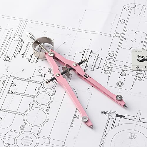 Mr. Pen- Professional Compass for Geometry, Extra Lead - color: Pink
