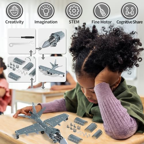 Lucky Doug STEM Building Projects Model Airplane Jet Set - Building Toys for Kids Ages 8-12, Assembly Science Kit for Boys 8 9 10 11 12 Years Old - style: 8802