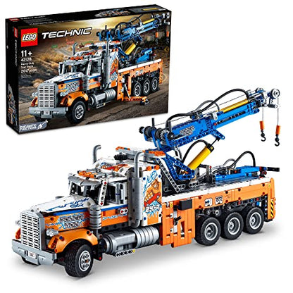LEGO Technic Heavy-Duty Tow Truck 42128 with Crane Toy Model Building Set, Engineering for Kids Series - style: Standard Packaging