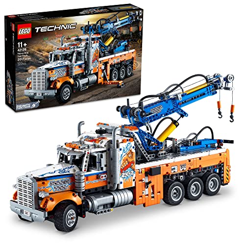 LEGO Technic Heavy-Duty Tow Truck 42128 with Crane Toy Model Building Set, Engineering for Kids Series - style: Standard Packaging