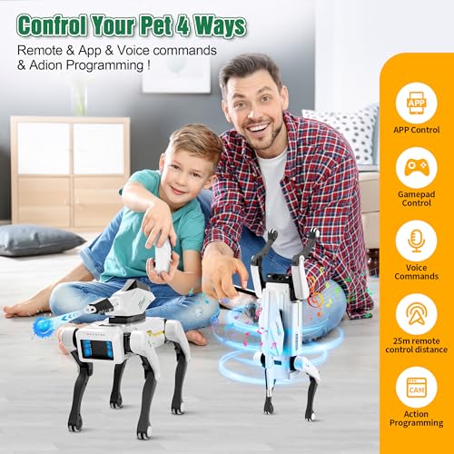 Shoot Robot Dog - Interactive STEM Pet with Voice Control, 30+ Actions & APP Programming, Durable Design for Kids Age 6+ (Compatible with iOS/Android) - style: shoot robot dog