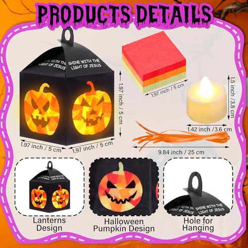 Simgoing 12 Sets Halloween Jack-O-Lantern Crafts Tissue Paper Crafts - style: Jack-O-Lantern