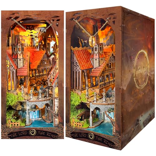 Spilay Book Nook Kit for Adults, Magic Miniature House Building Kit - color: Valley of the Illusory Rings With Dust Cover