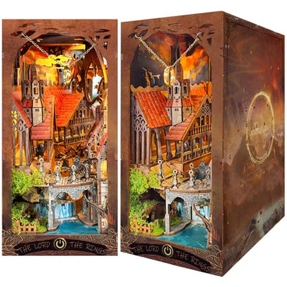Spilay Book Nook Kit for Adults, Magic Miniature House Building Kit - color: Valley of the Illusory Rings With Dust Cover