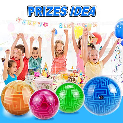 4Pcs 3D Puzzle Maze Ball Brain Teaser for Kids Boys Girls Age 6 7 8 - color: Blue,orange,green,red