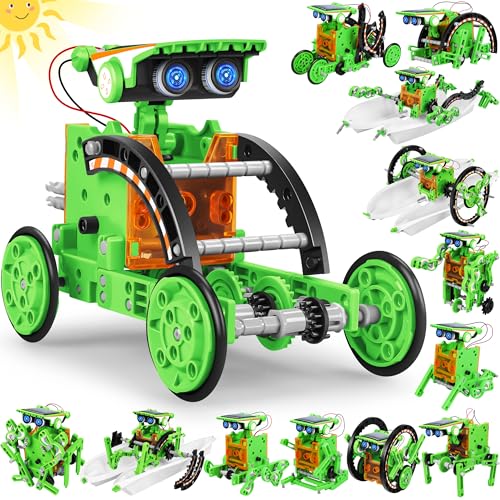 STEM 13-in-1 Education Solar Power Robots Toys for Boys Age 8-12 - color: Green